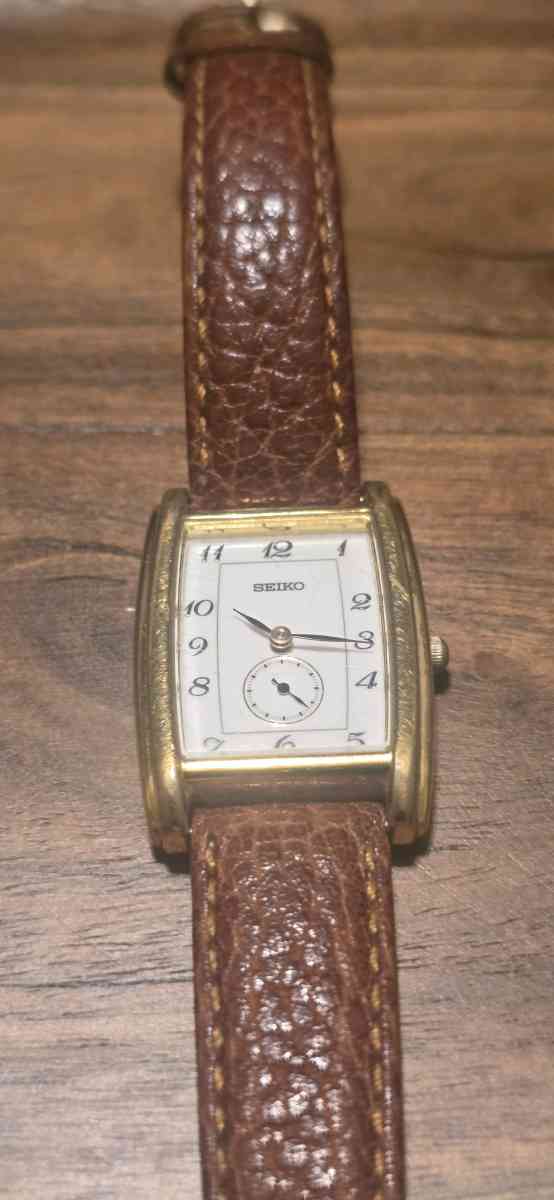 vintage seiko cartier tank style
