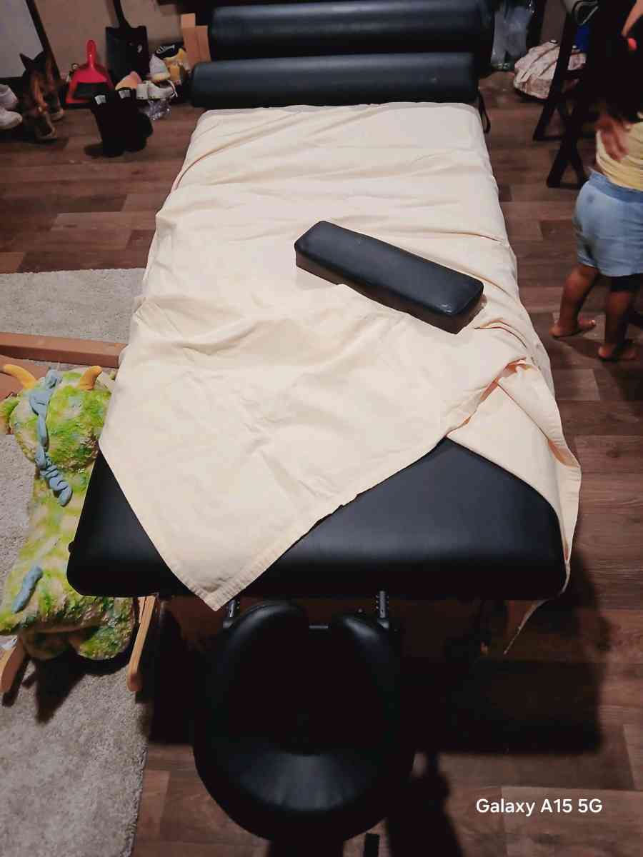 Massage table with equipment