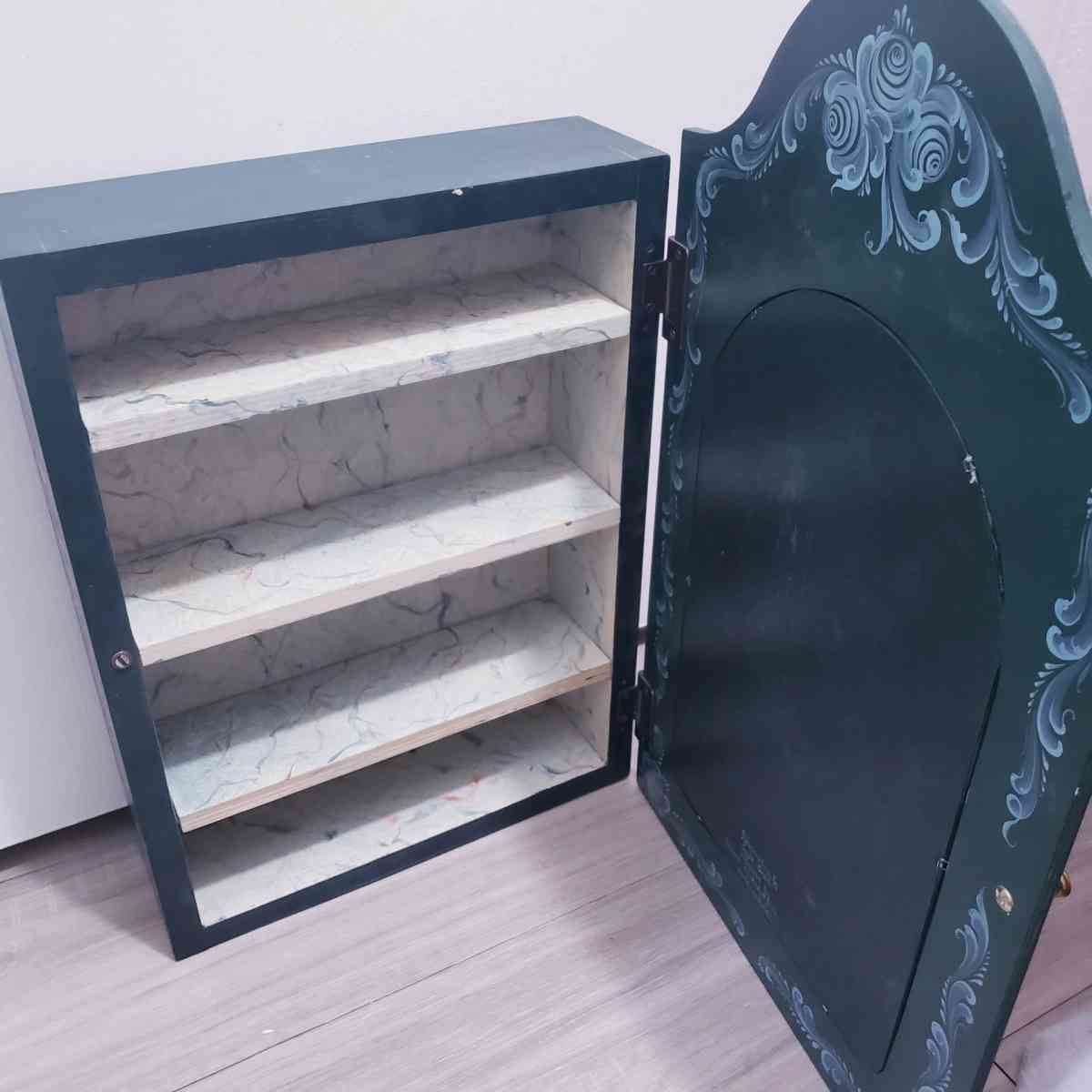 Vintage Gayle Oram Baroque Rosemaling Cabinet