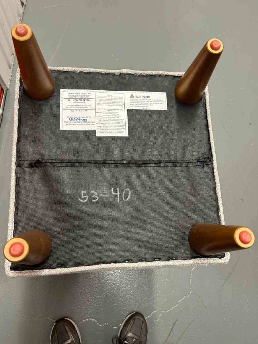 A PAIR OF foot stool ottoman foot rest  cotton and linen - Rochelle Park, New Jersey - FleaMarketBay