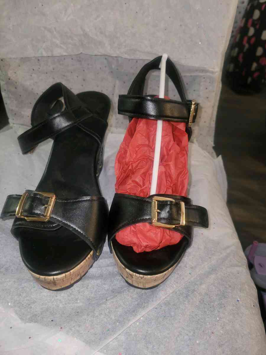 Black Buckle Sandal