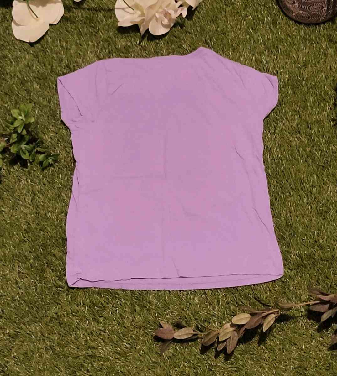 Girls Purple Be Kind Tee with Animal Print