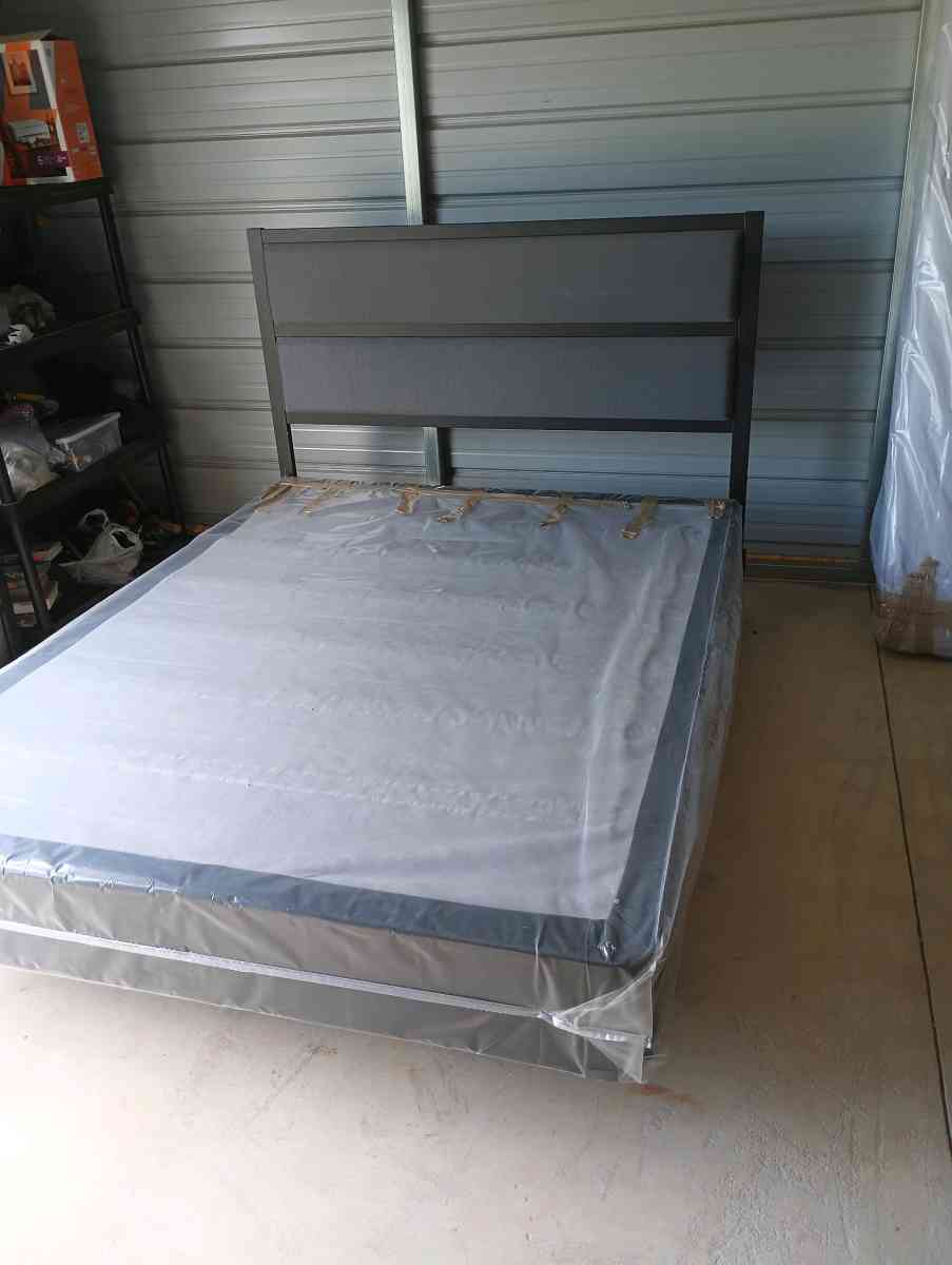 Metal Queen Size Bedframe With Box Spring