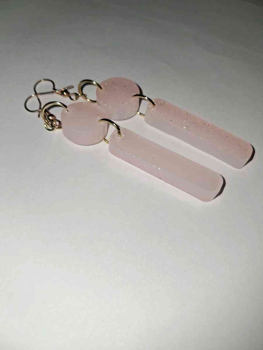 pink sparkling earrings