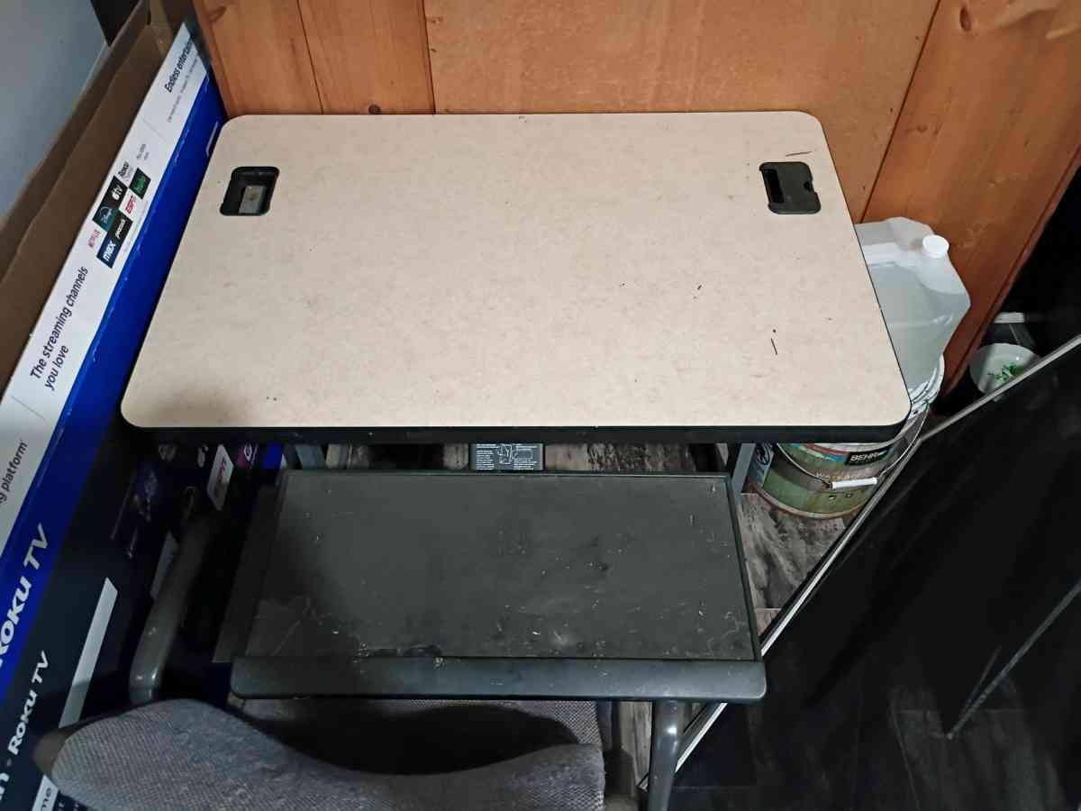 school desk with 2 chairs and office desk