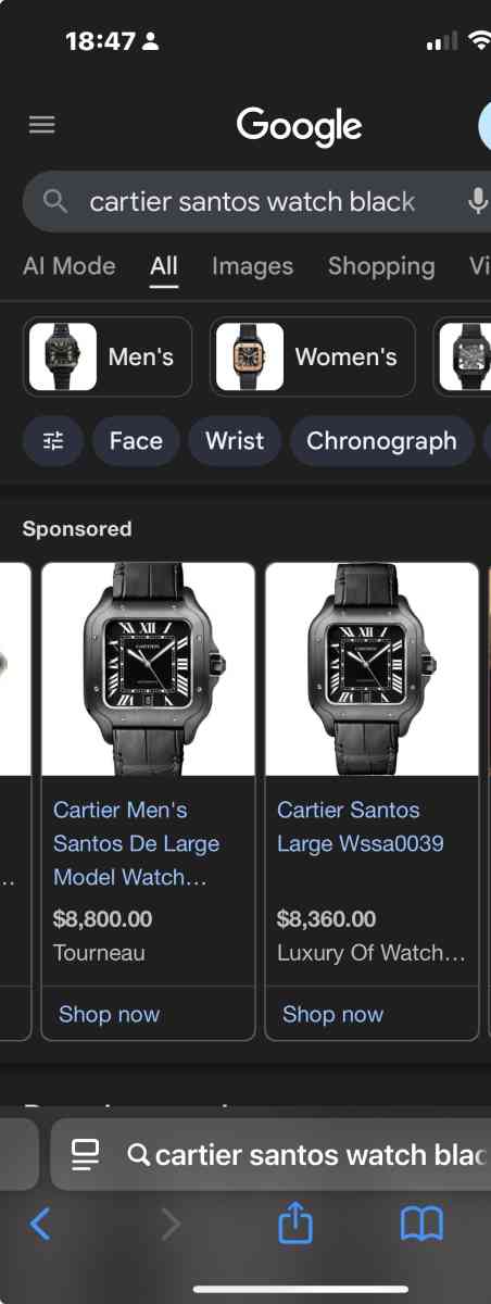 Cartier Santos de Cartier Mens Wristwatch Steel Silver With