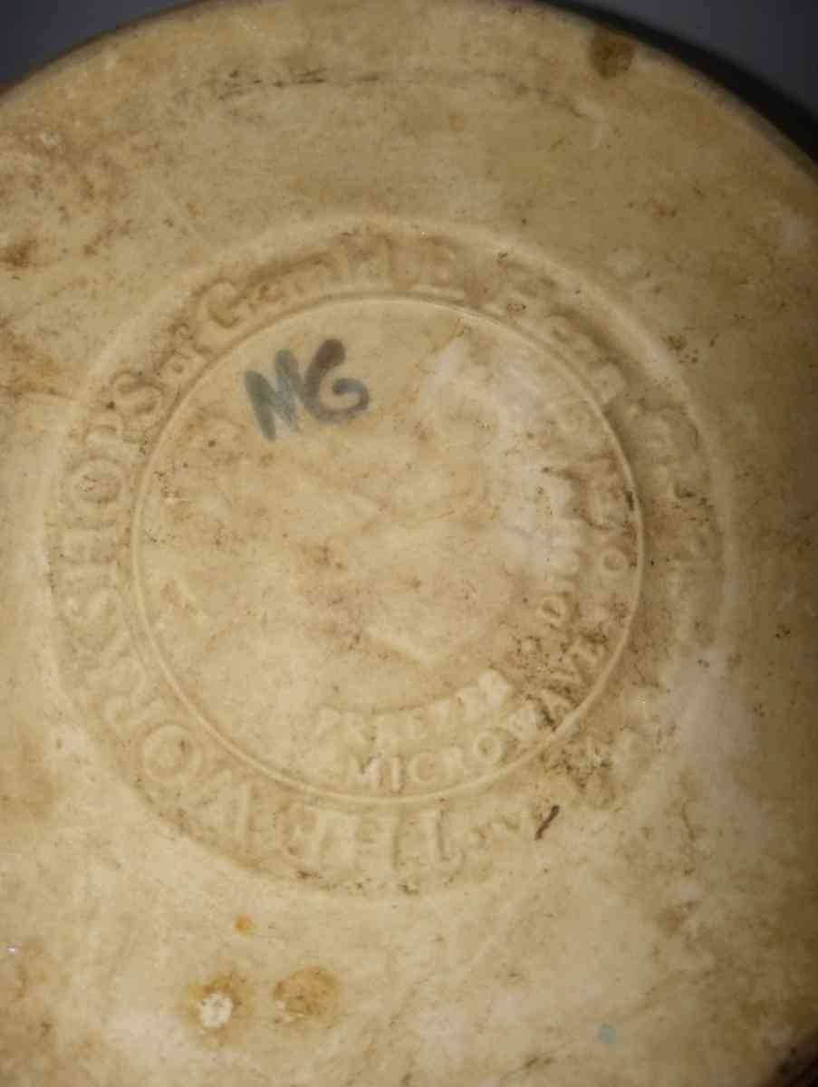 vintage blue white sponge bowl