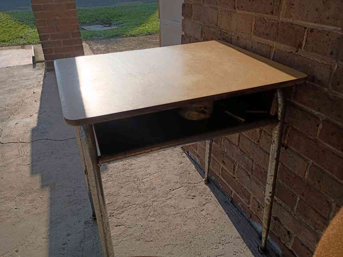 school desk with 2 chairs and office desk