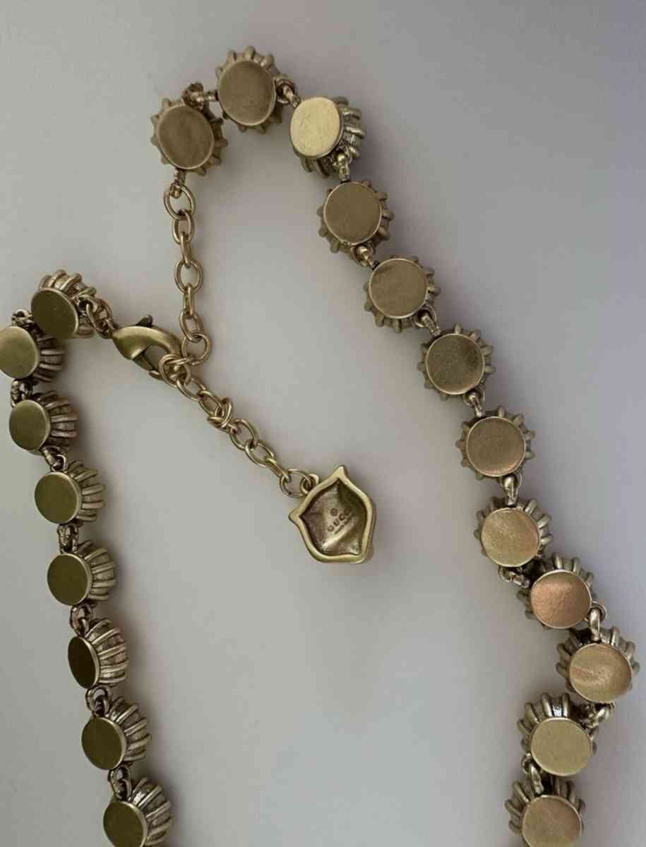 used Gucci Gold Multicor Stones Lion Necklace