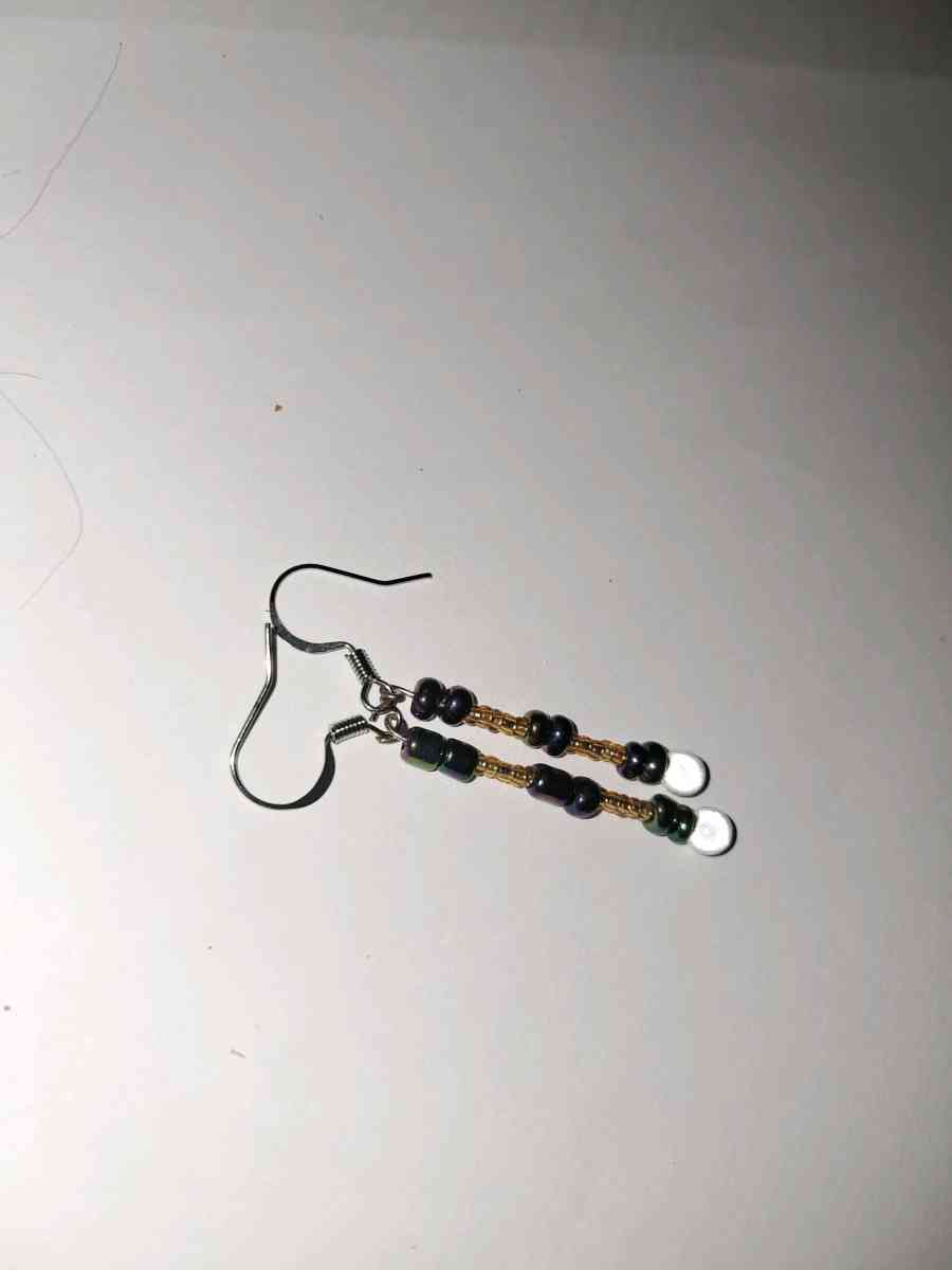 gold and purple earrings