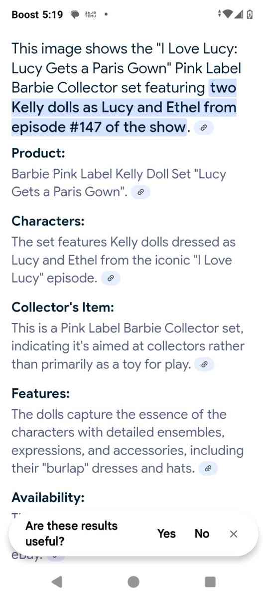 I Love Lucy dolls from the 147th episode