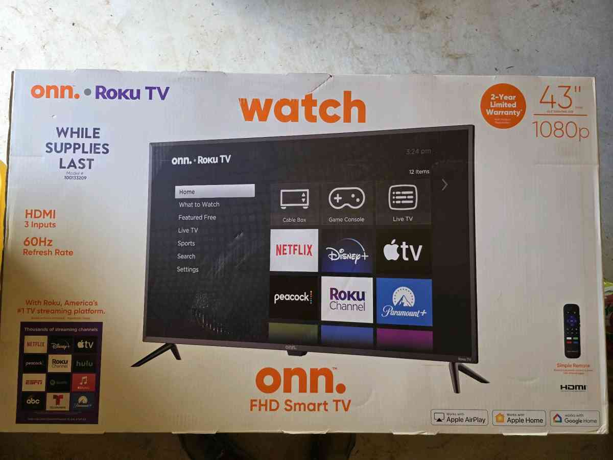 Onn Roku FHD 43 1080P Smart TV - Overton, Texas - FleaMarketBay