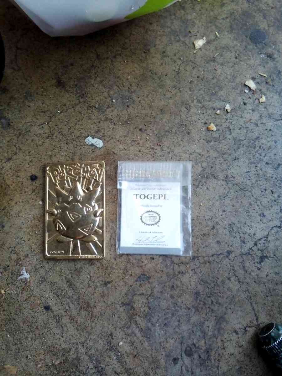 Togepi gold plated trading card