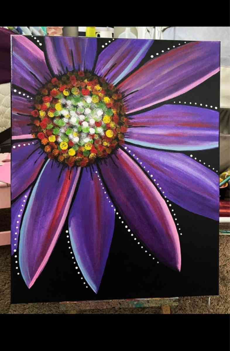 Purple Daisy canvas