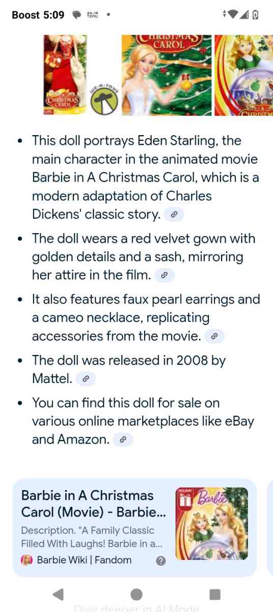 Barbie in a Christmas Carol - Akron, Ohio - FleaMarketBay