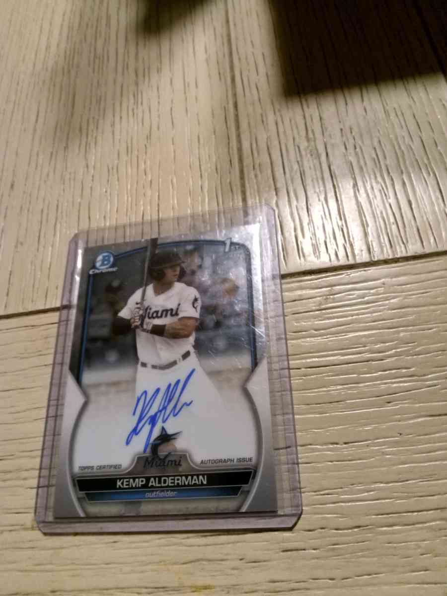 Bowman chrome Kemp Alderman on card Autograph