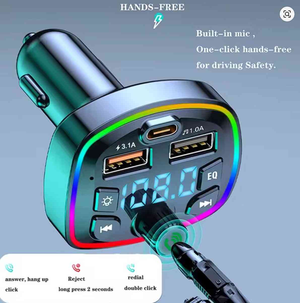 Car Charger FM Transmitter Bluetooth 50 Hands Free 31A USB - Overton, Texas - FleaMarketBay