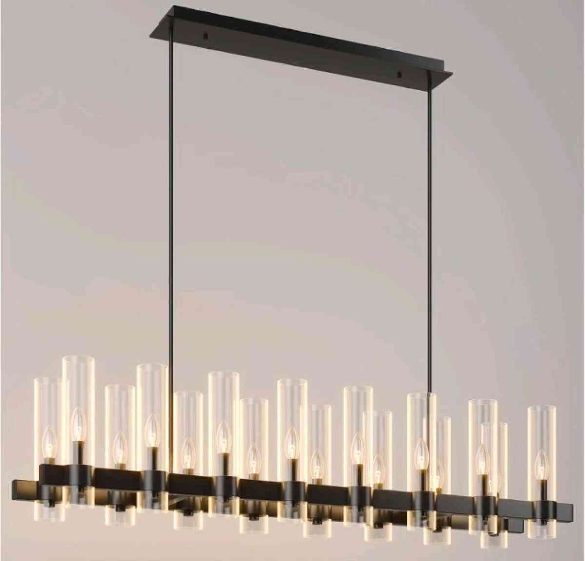 Dimmable Modern 16 Light Black Chandelier