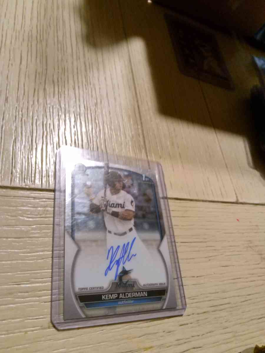 Bowman chrome Kemp Alderman on card Autograph