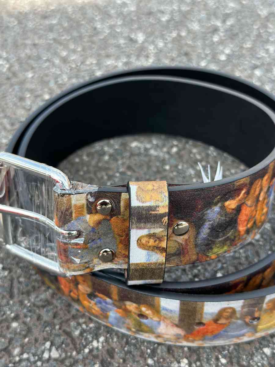 Supreme Last Supper Leather Belt Multicolor