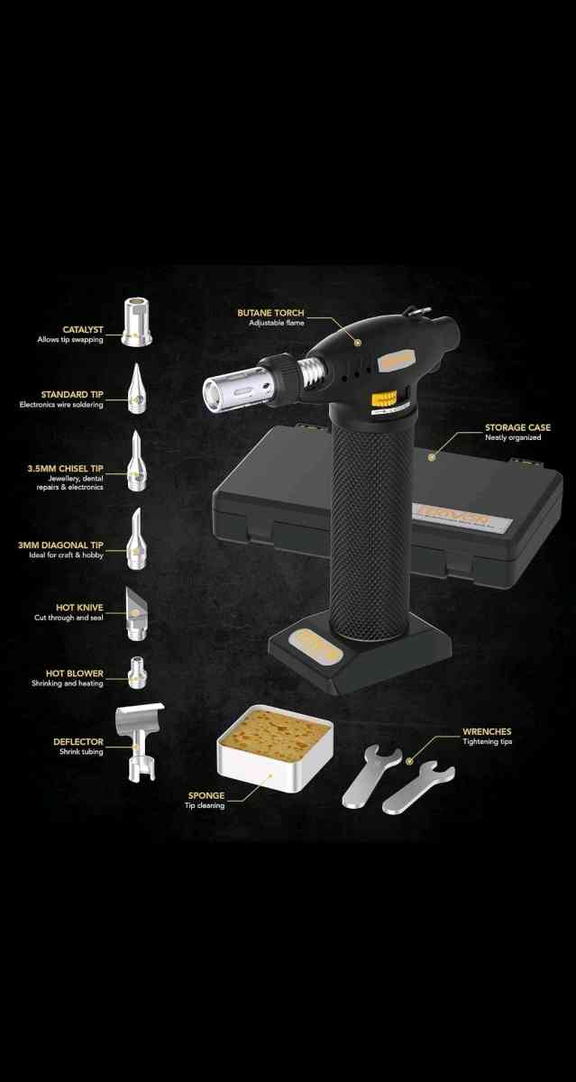 Butane Torch MultiFunction Kit  Premium SelfIgniting Solderi