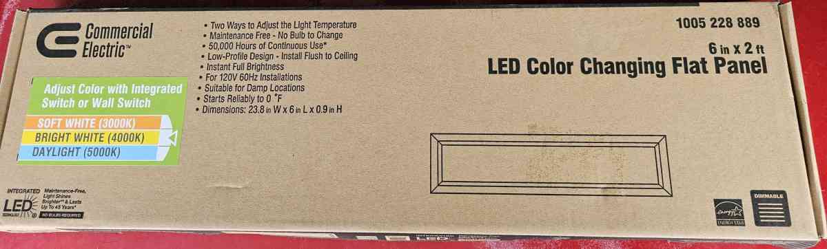 Commercial Electric LED Color Changing Flat Panel Lighting - Overton, Texas - FleaMarketBay