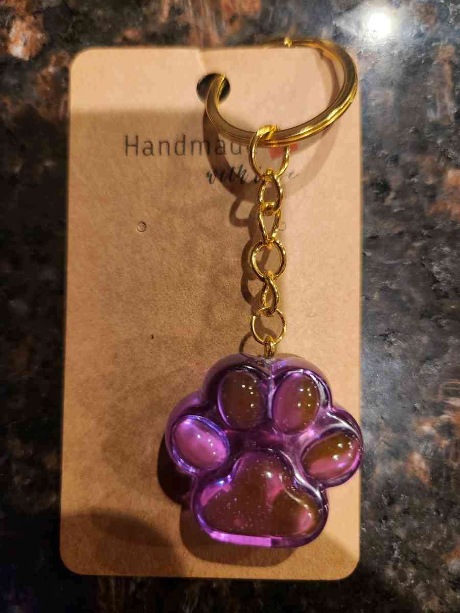 dog paw keychain