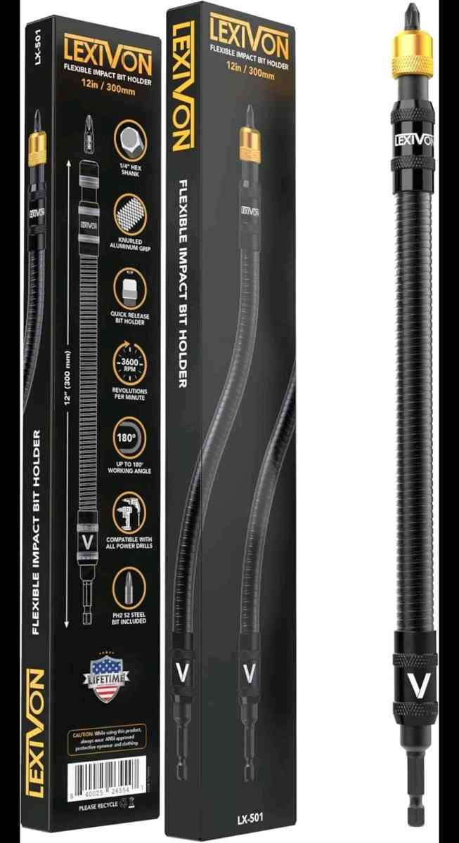 LEXIVON Drill Bit Holder 12Inch Extension QuickRelease with