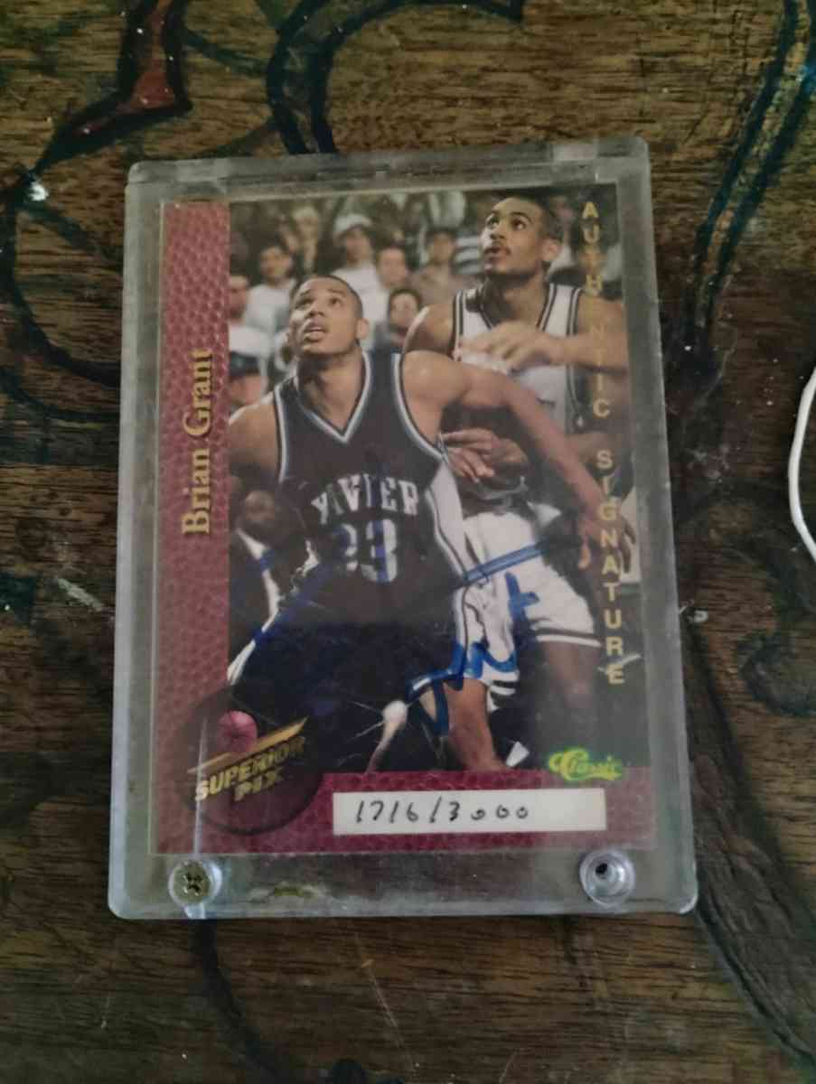 1995 Superior Pix BRIAN GRANT Autograph auto 3000
