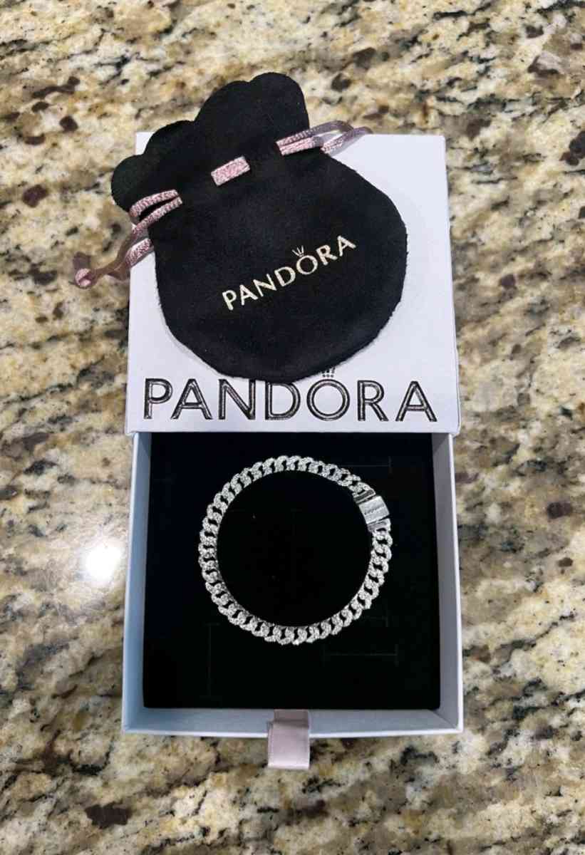 PANDORA TIMELESS PAVE CUBAN CHAIN STERLING SILVER BRACELET