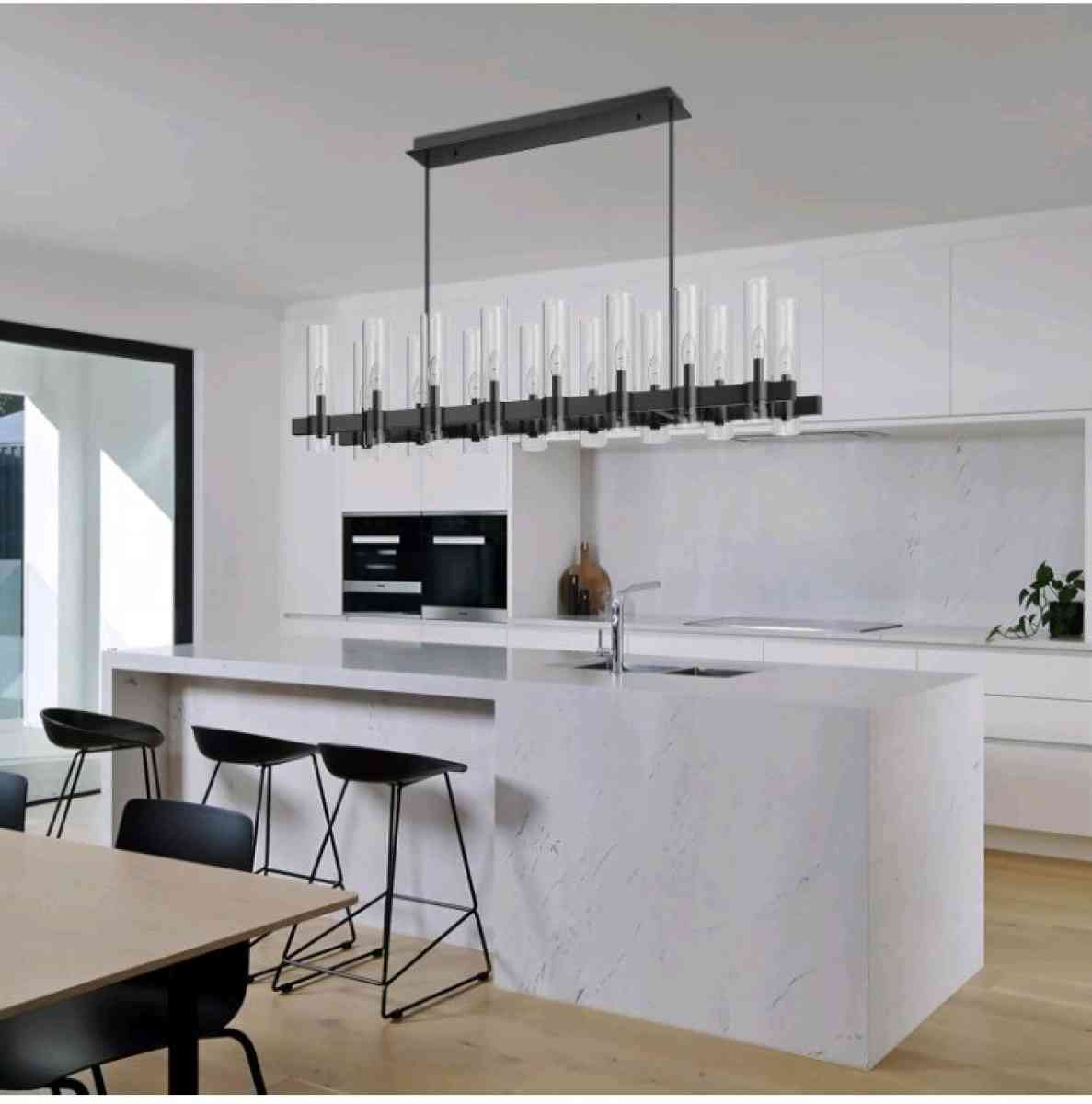 Dimmable Modern 16 Light Black Chandelier