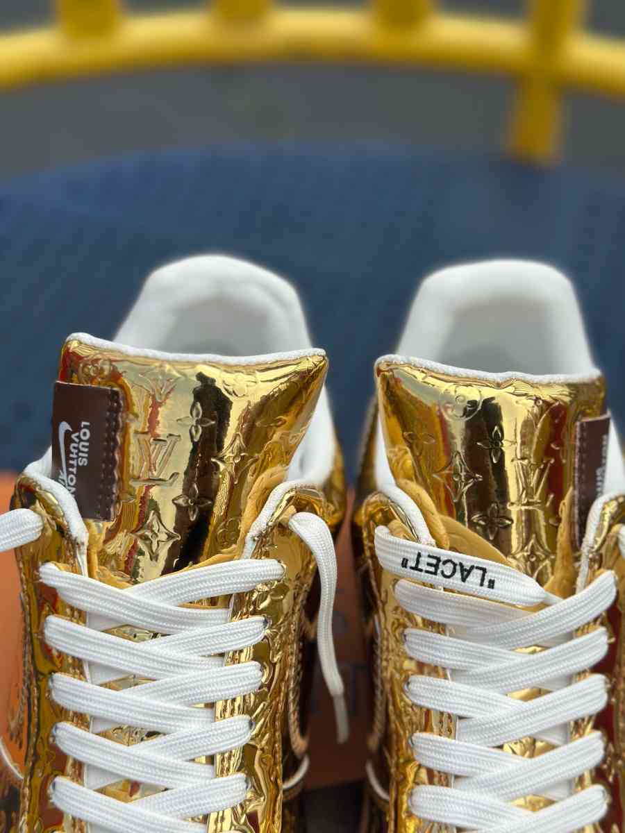 Louis Vuitton x Air Force 1 Low Metallic Gold