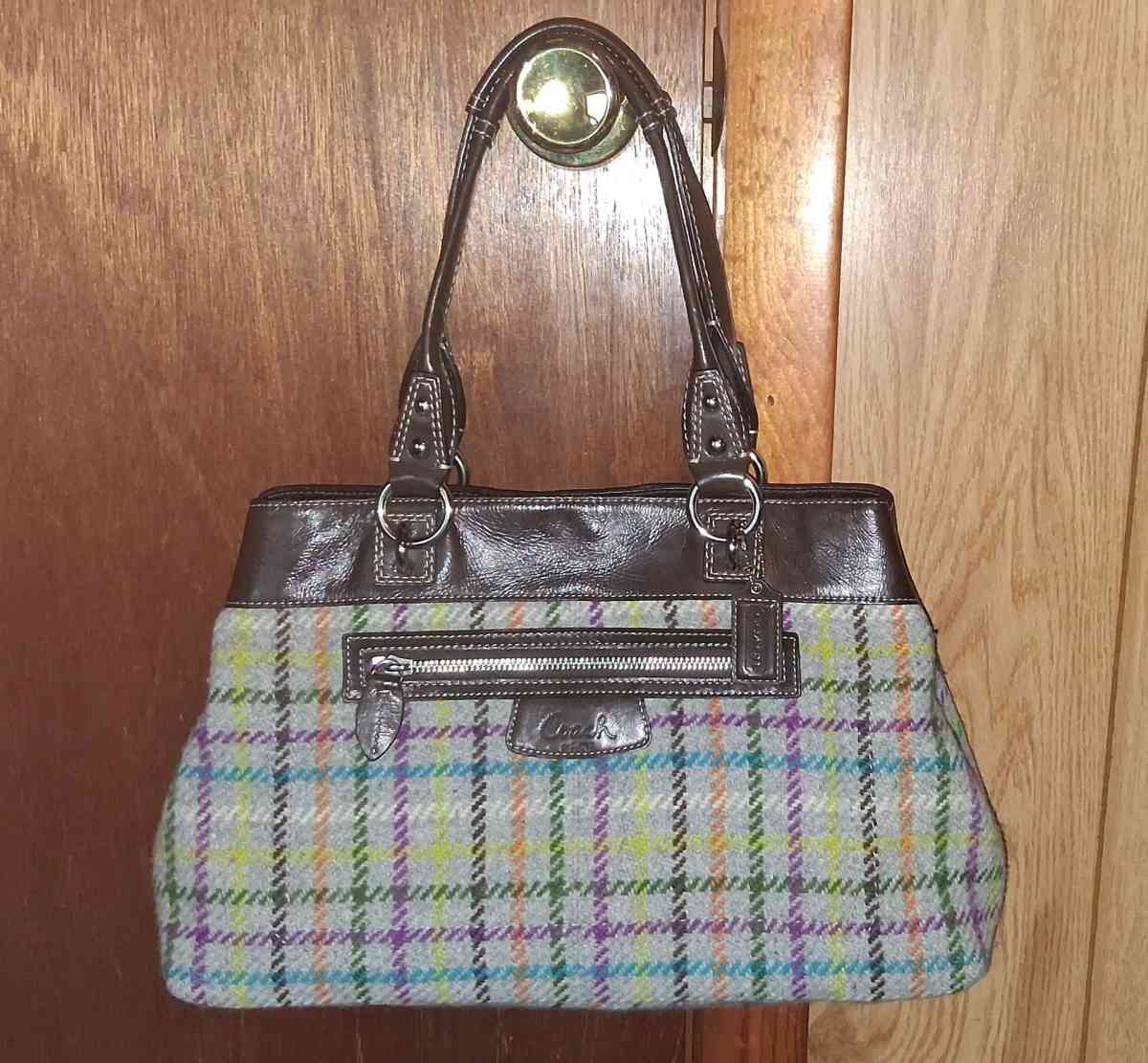 COACH PENELOPE TATTERSALL PLAID WOOL SHOULDER BAG - Elysburg, Pennsylvania - FleaMarketBay