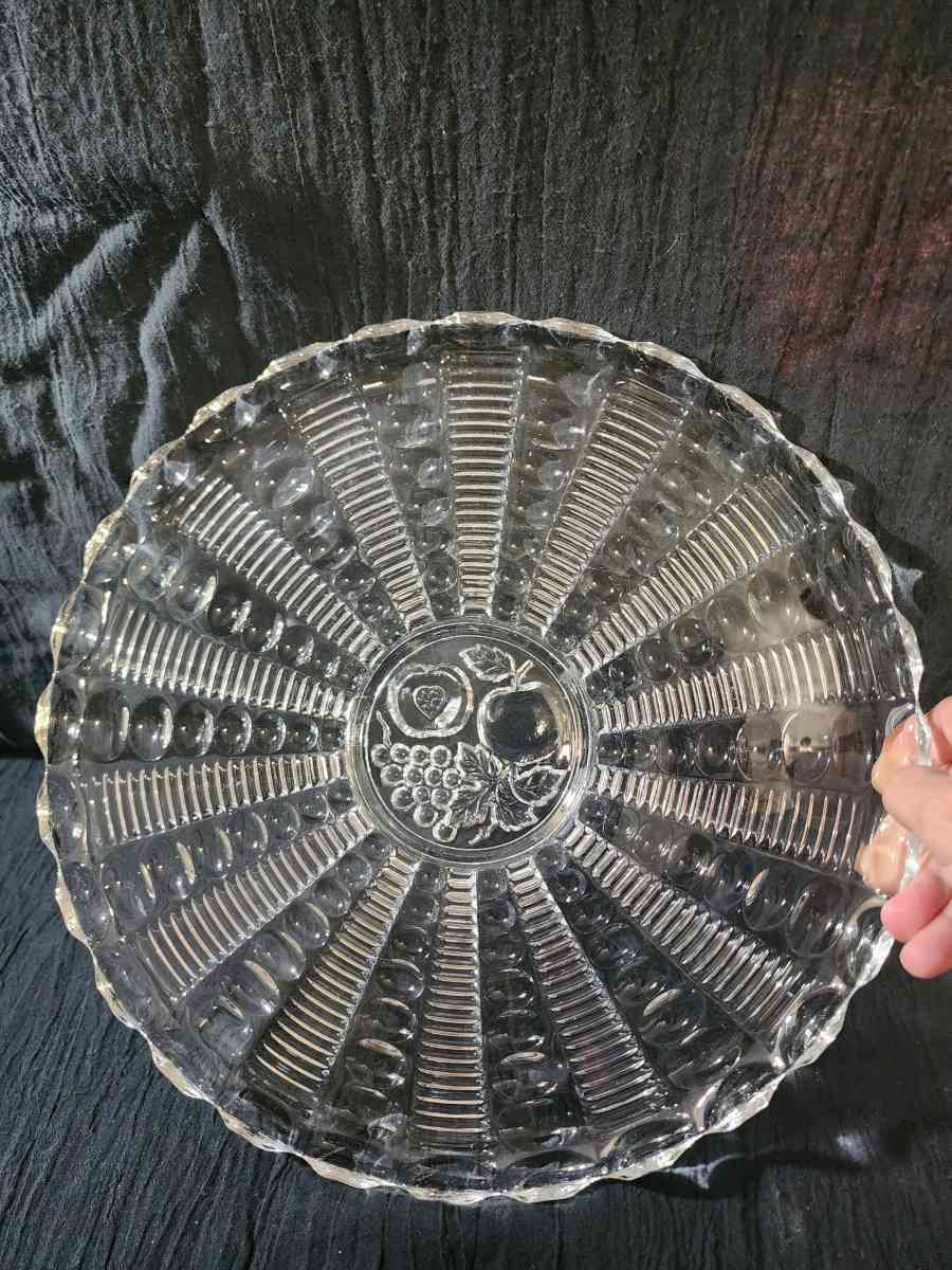 Pressed glass platter