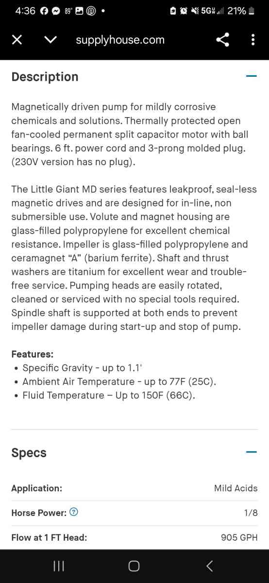 5 MD magnetic drive pump