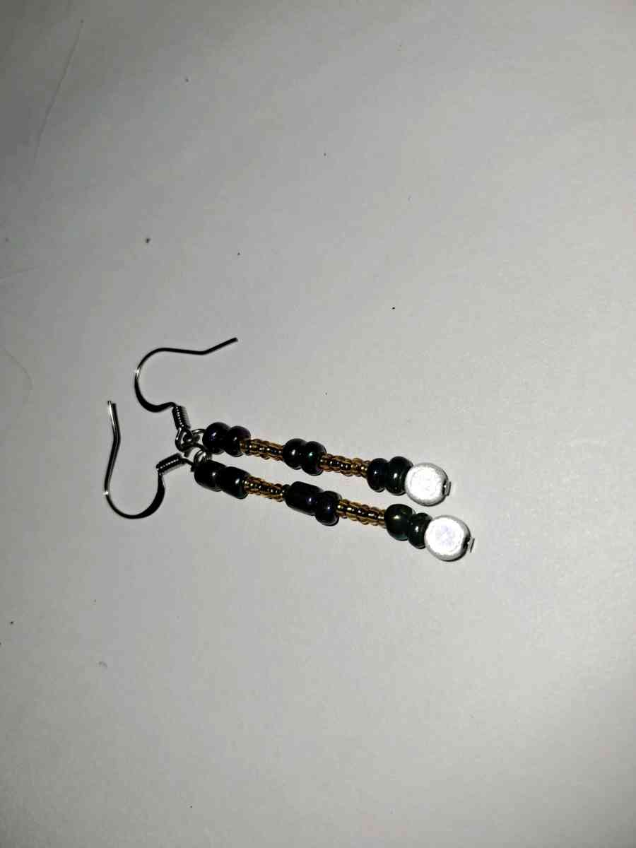 gold and purple earrings