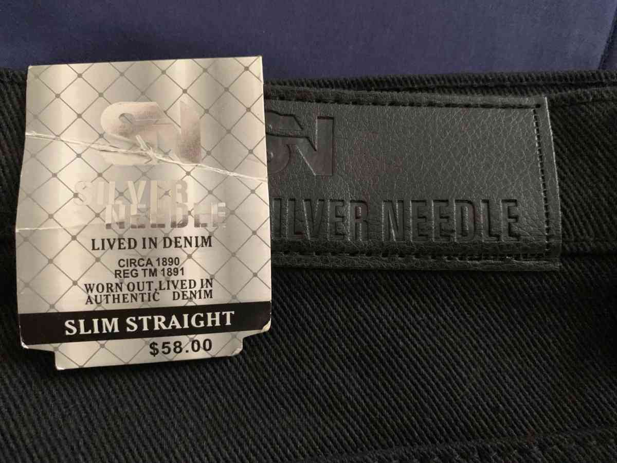 Black Slim Straight Jeans