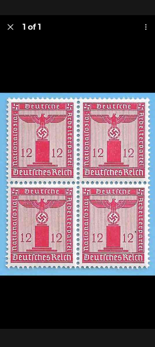 Antique German WWII postage stamps  and  20x 5 Rs coins