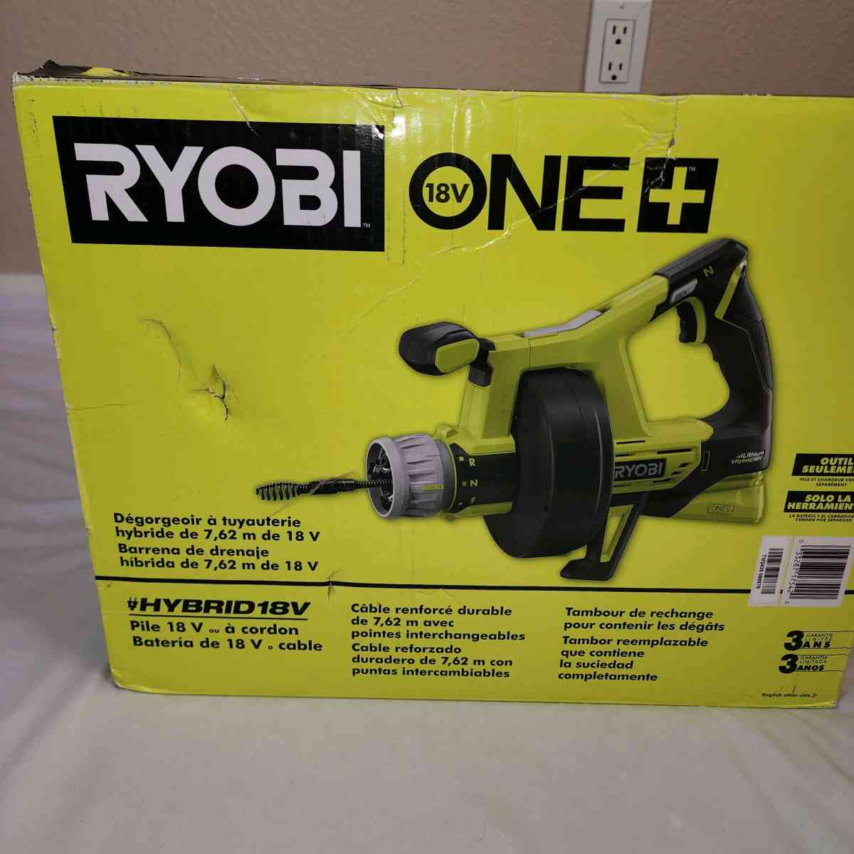 RYOBI ONE 18V HYBRID DRAIN AUGER TOOL ONLY