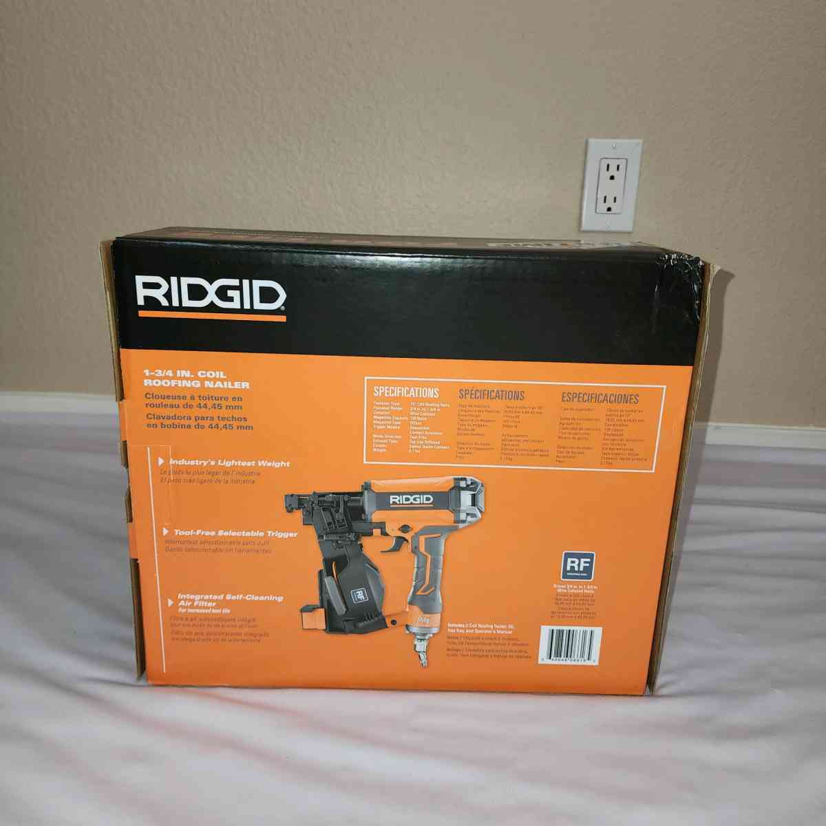 RIDGID PNEUMATIC 15 DEG 134 IN COIL ROOFING NAILER