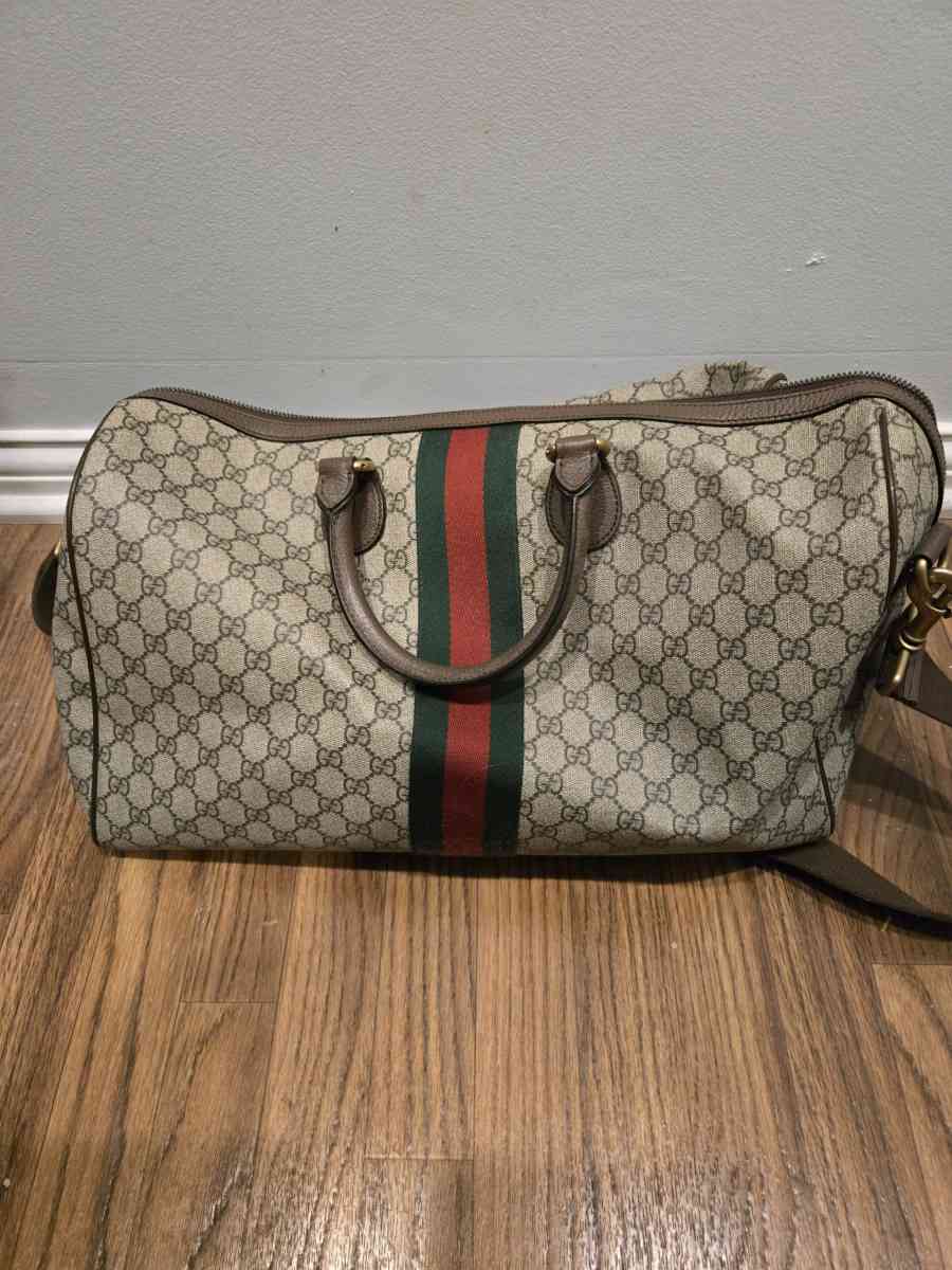 Gucci GG Large Duffle Bag Canvas Beige