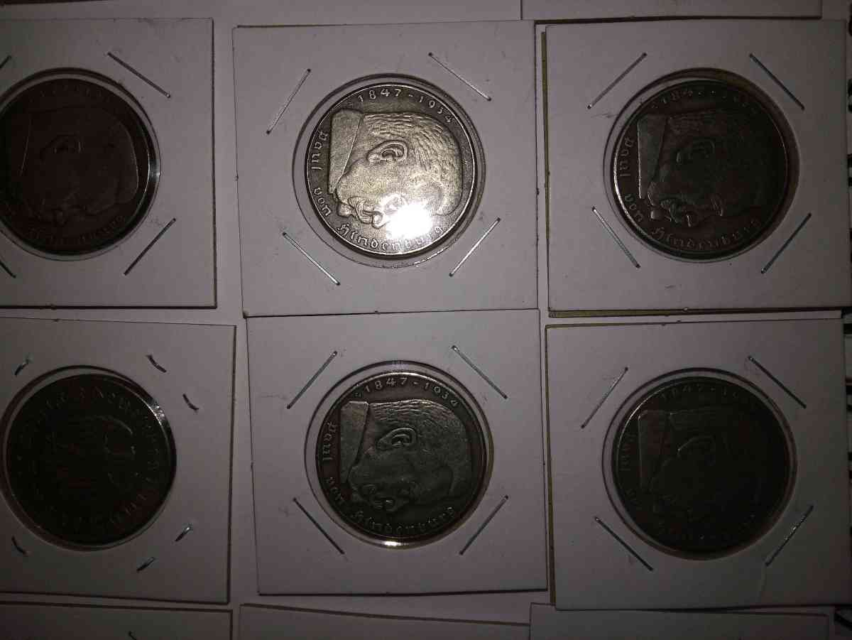 5 Reichsmark silver German WWII coins