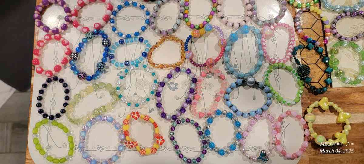 Homemade beaded bracelets