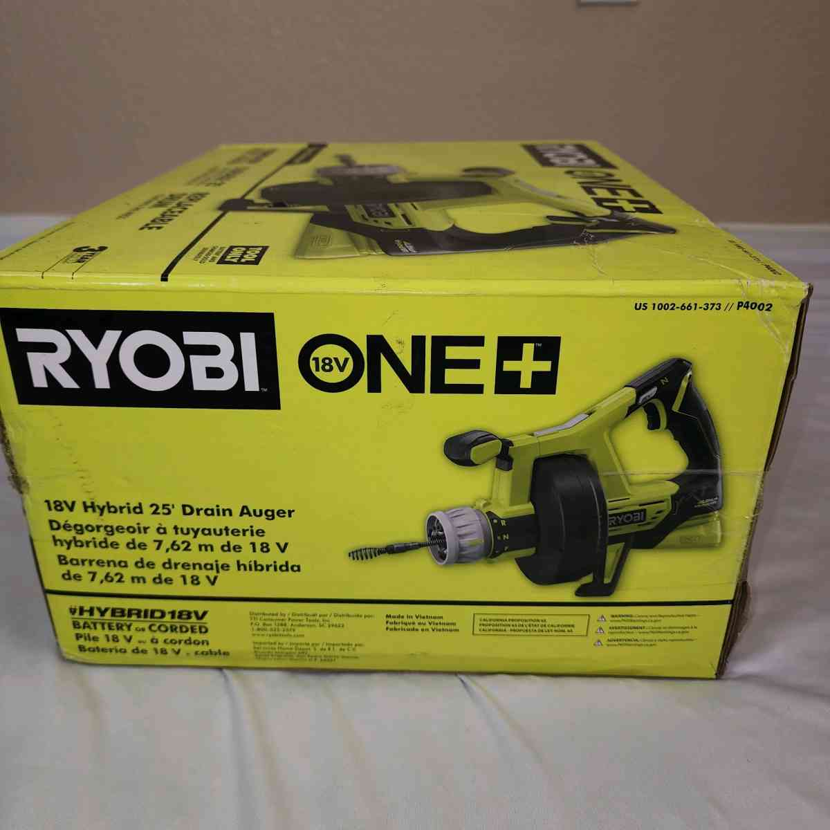 RYOBI ONE 18V HYBRID DRAIN AUGER TOOL ONLY