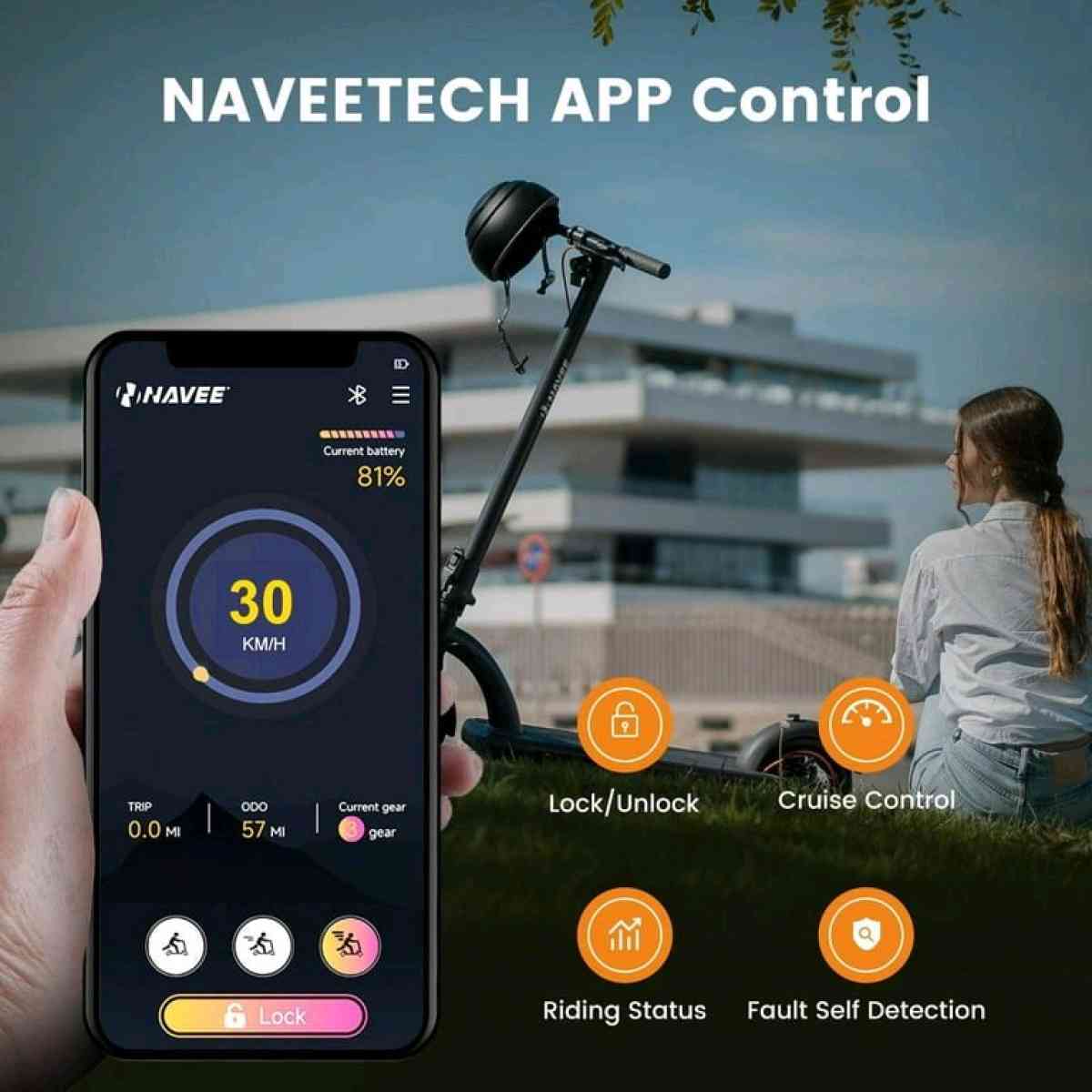 navee N40 electric scooter new charger Bluetooth lock with c