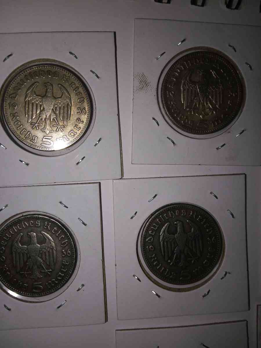 5 Reichsmark silver German WWII coins