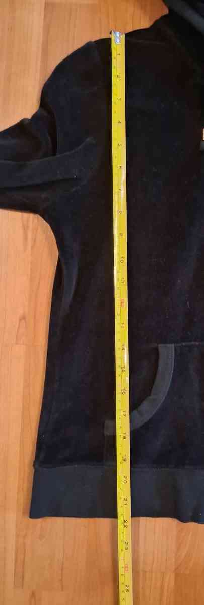 BCBGMAXAZRIA BLACK GELVET HOODIE WOMENS SMALL