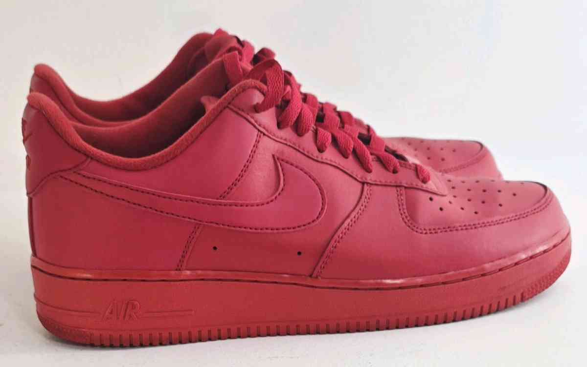 Nike Air Force 1 Low Mens Sneaker Triple Red Size 11