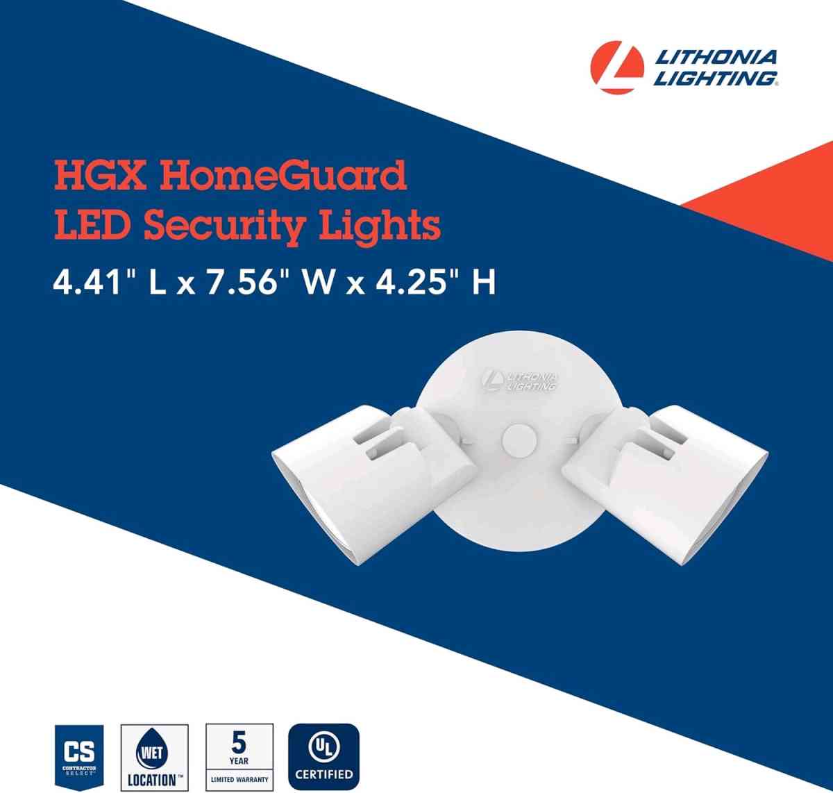 HOMEGUARD 2LIGHT LED OUTDOOR FLOOD LIGHTS WALL OR CEILING