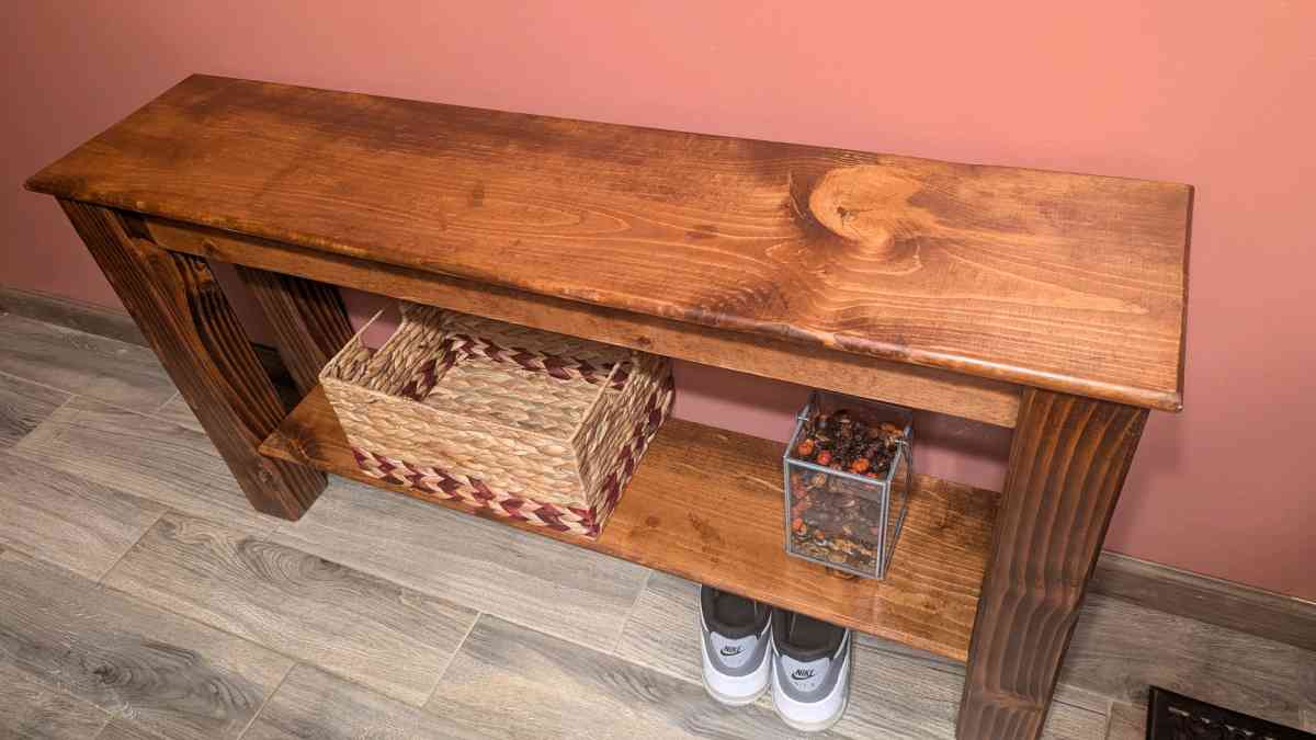 Handcrafted Pine Entryway Bench Custom Sizes Available